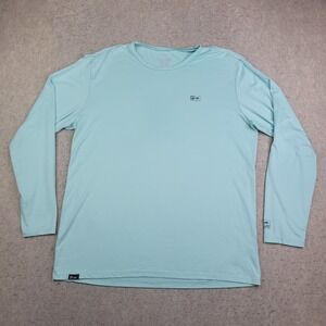 Pelagic 50+ UPF Fishing Shirt Mens 2XL‎ Blue Long Sleeve Crew Neck Performance